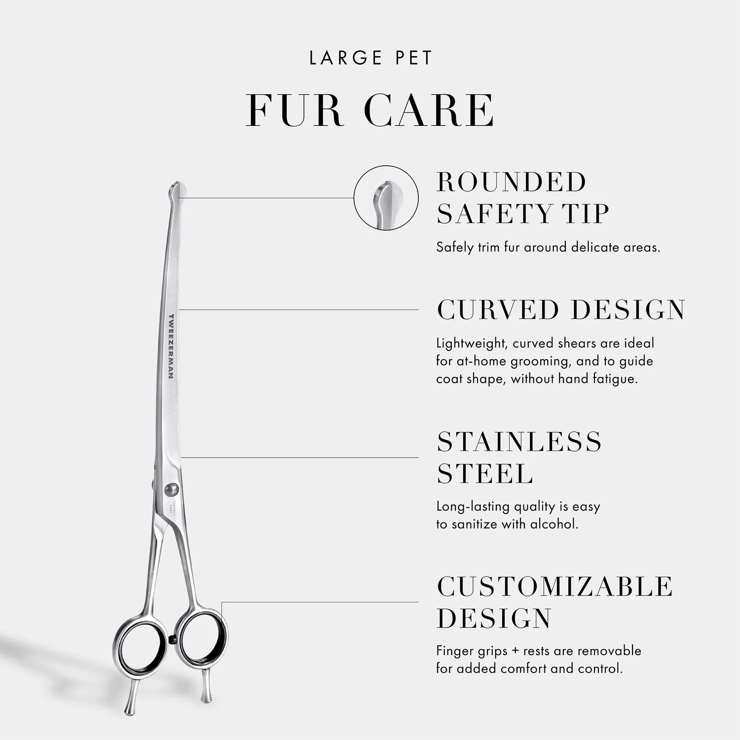 Tweezerman Curved Grooming Shears 9 pälssax stor hund