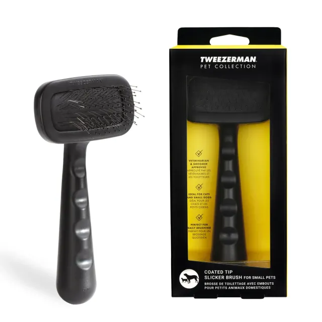 Tweezerman Small Coated Tip slickerborste liten skonsam