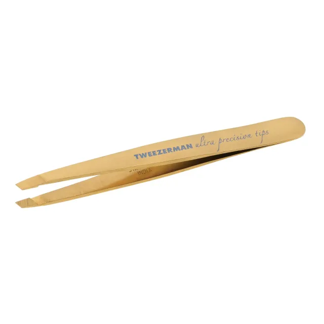 Tweezerman Ultra Precision slant pincett titanium guld