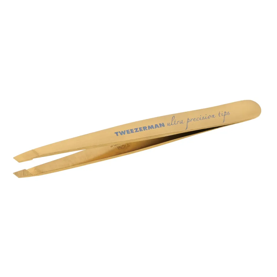 Tweezerman Ultra Precision slant pincett titanium guld