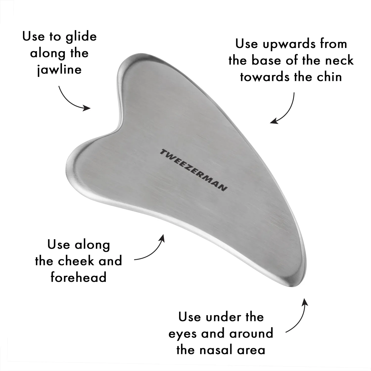 Tweezerman Stainless Steel Gua Sha ansiktsverktyg svalkande
