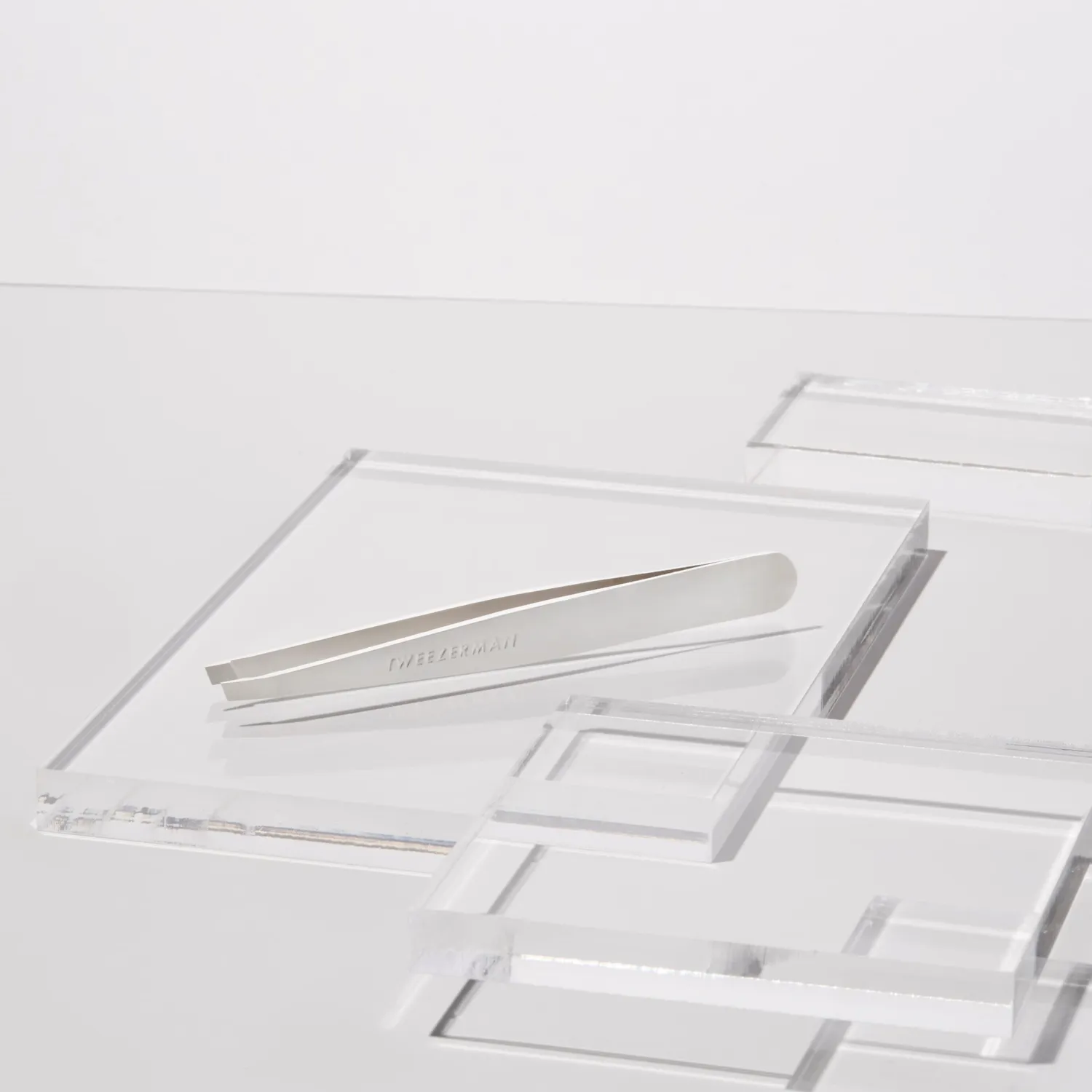 Tweezerman Platinum Silver slant pincett pärlemor