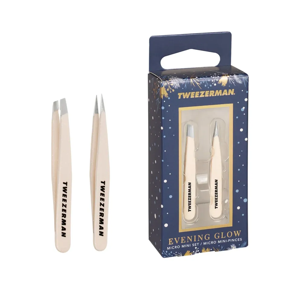 Tweezerman Evening Glow Micro Mini pincettset blå guld