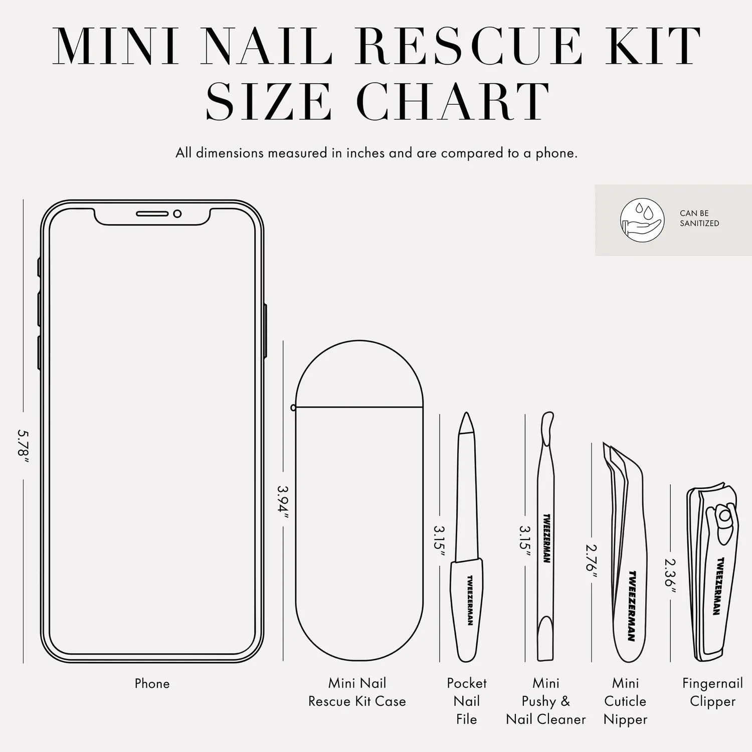 Tweezerman Mini Nail Rescue manikyrset resa
