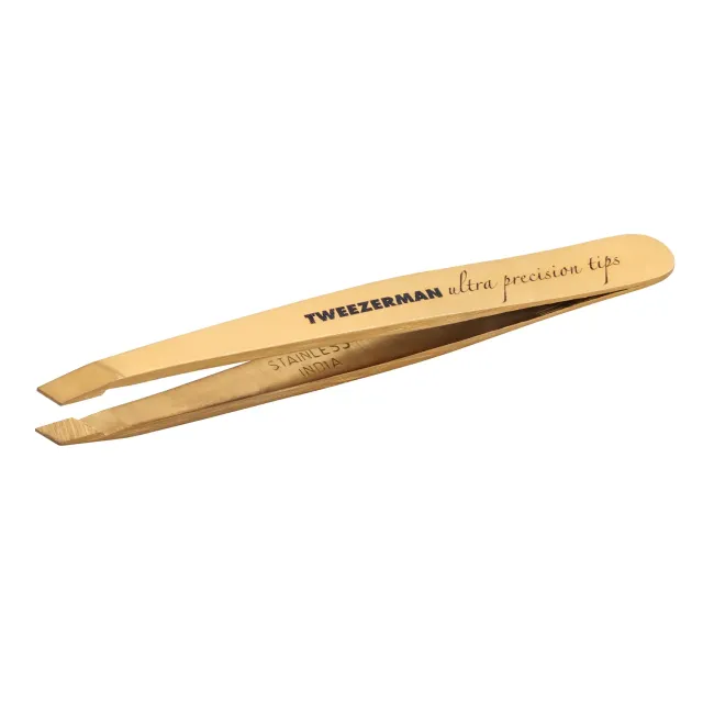 Tweezerman Ultra Mini Slant pincett guld titan