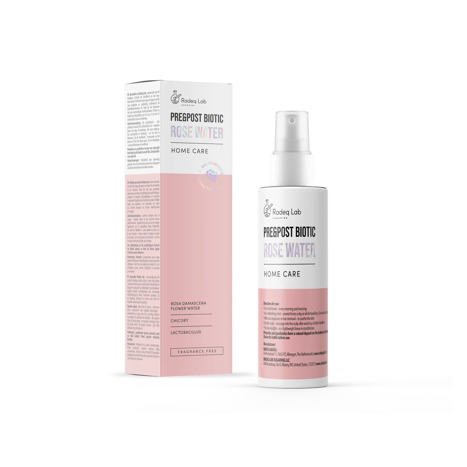 Radeq Lab Pre Post Biotic rosenvatten 12x100 ml