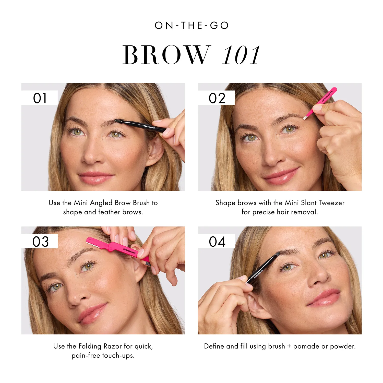 Tweezerman Mini Brow Rescue Kit brynset 3-delar resa