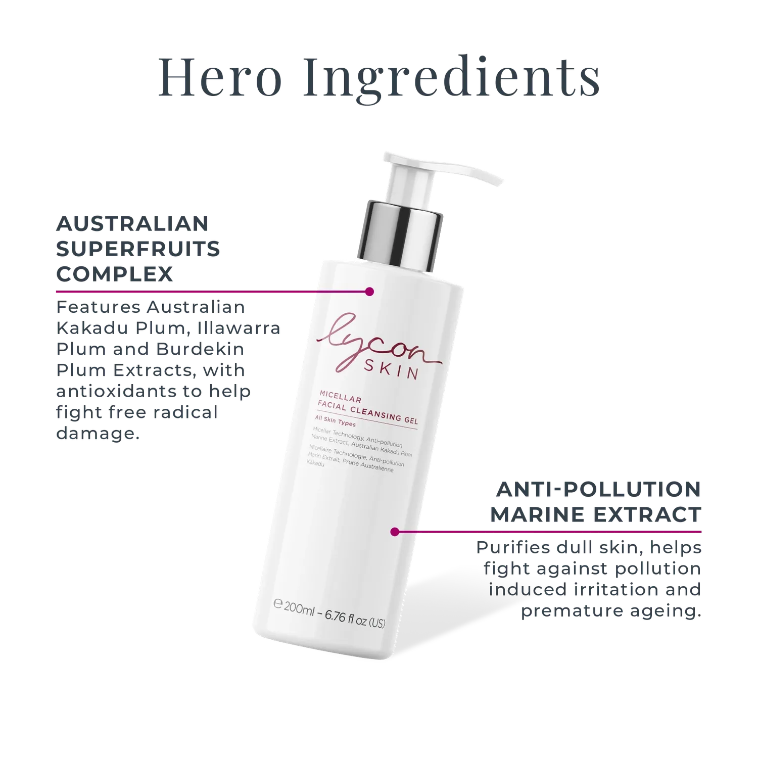 Lycon Micellar ansiktsrengöring 200ml gel