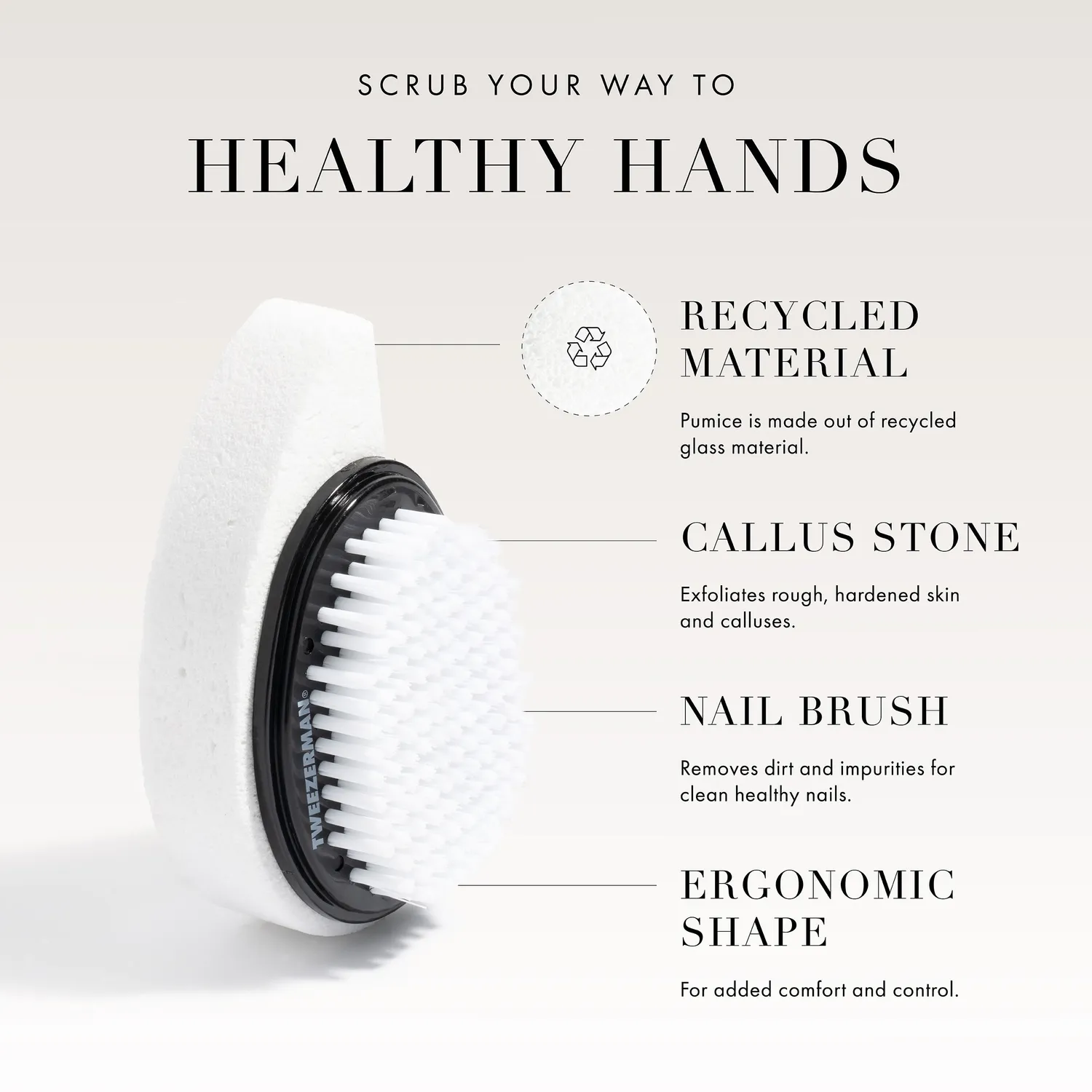 Tweezerman Nail Brush nagelborste med pimpsten