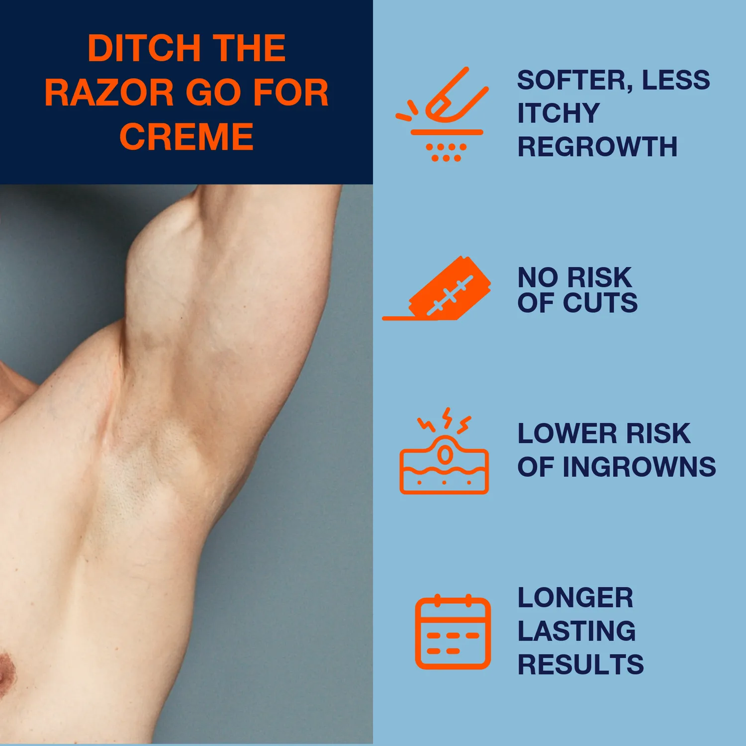 No Hair Crew Body hårborttagningskräm för män 200 ml grovt hår