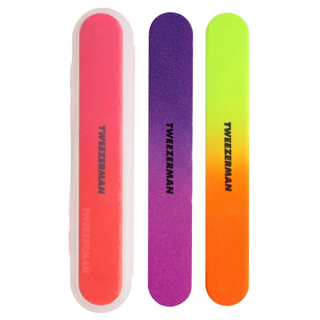 Tweezerman Neon Filemates nagelfil 3-pack grovlek