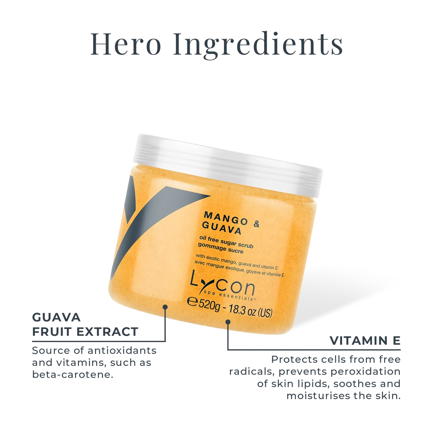 Lycon Mango & Guava Sugar Scrub 100g oljefri