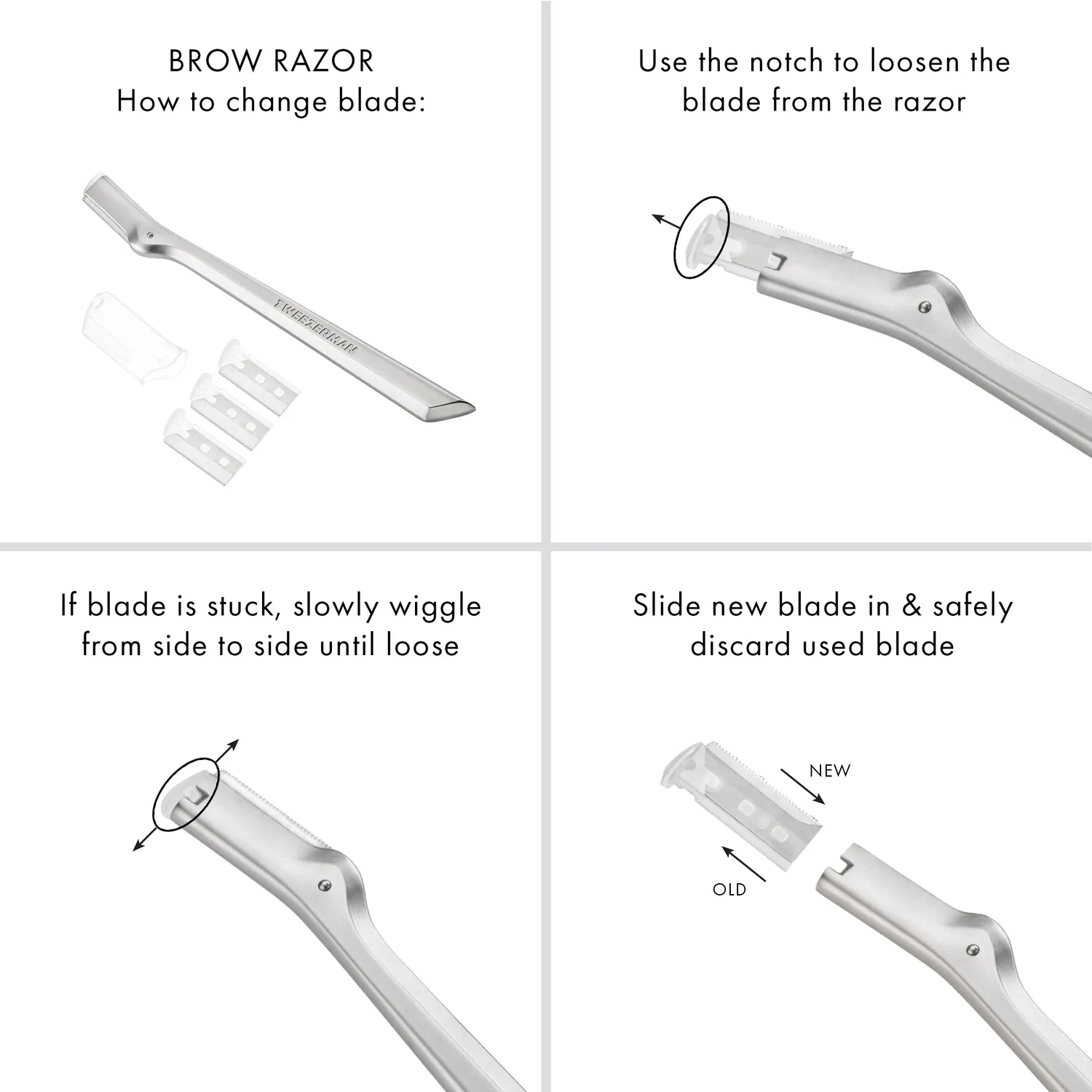 Tweezerman Brow Razor reservblad bryn 3-pack precisionsblad