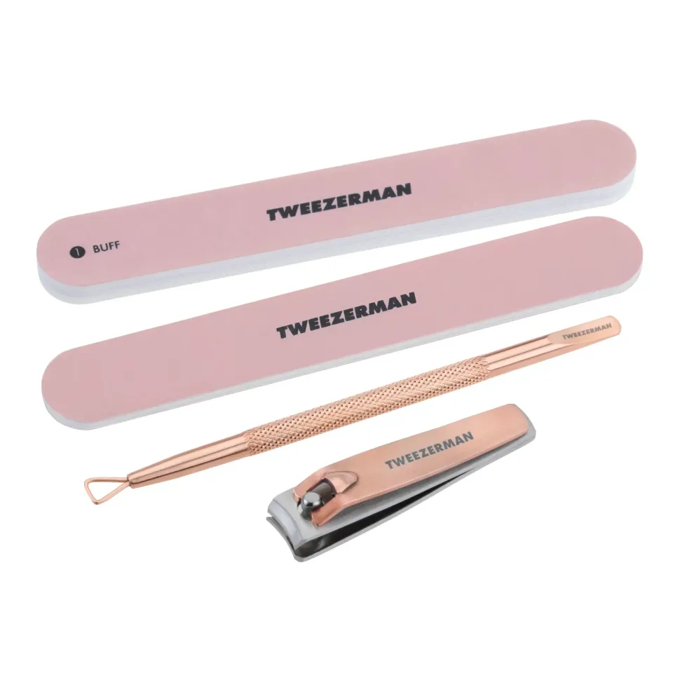 Tweezerman Rose Gold manikyrset 4-delar