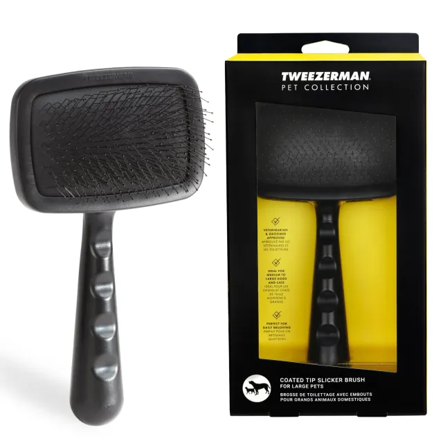 Tweezerman Large Coated Tip Slicker Brush hundborste stor