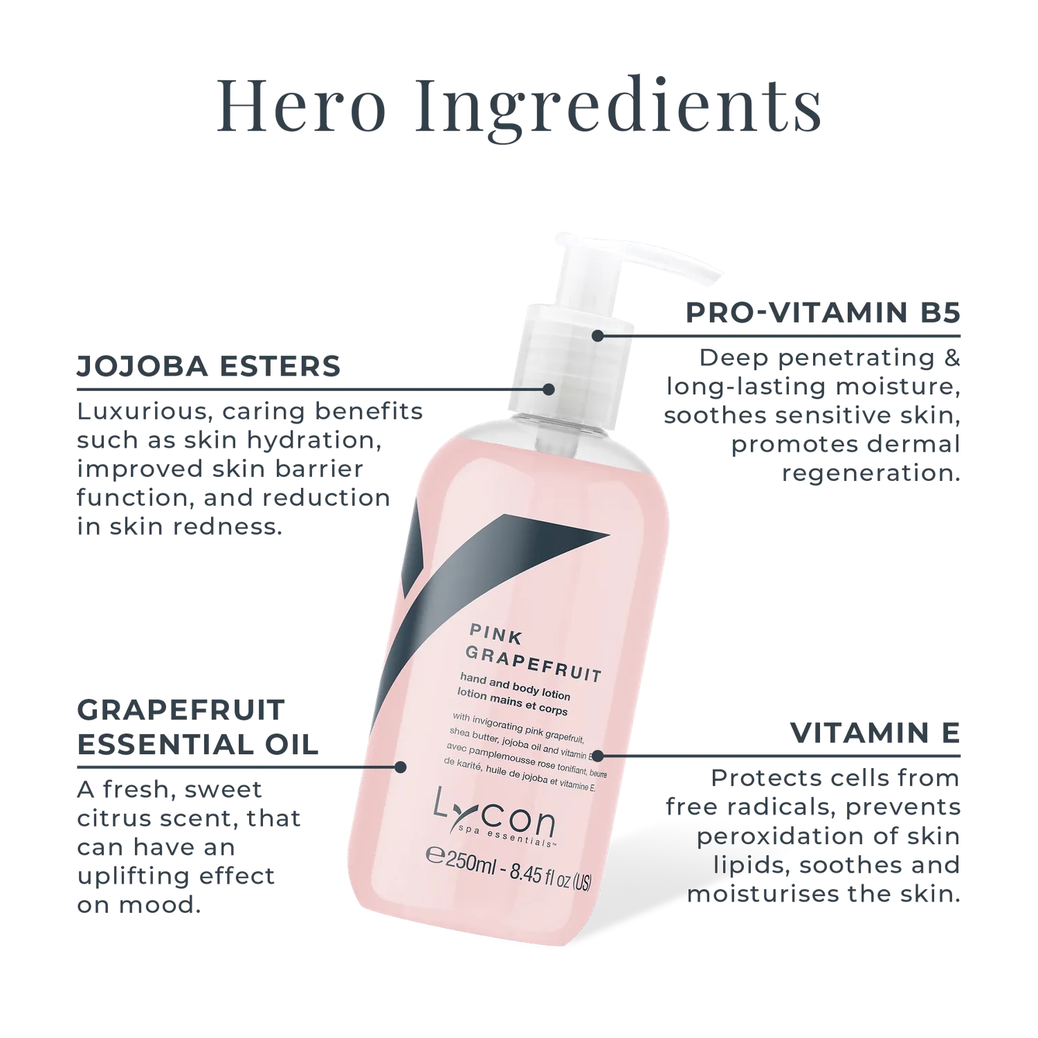 Lycon Pink Grapefruit hand- & bodylotion 250 ml återfuktande
