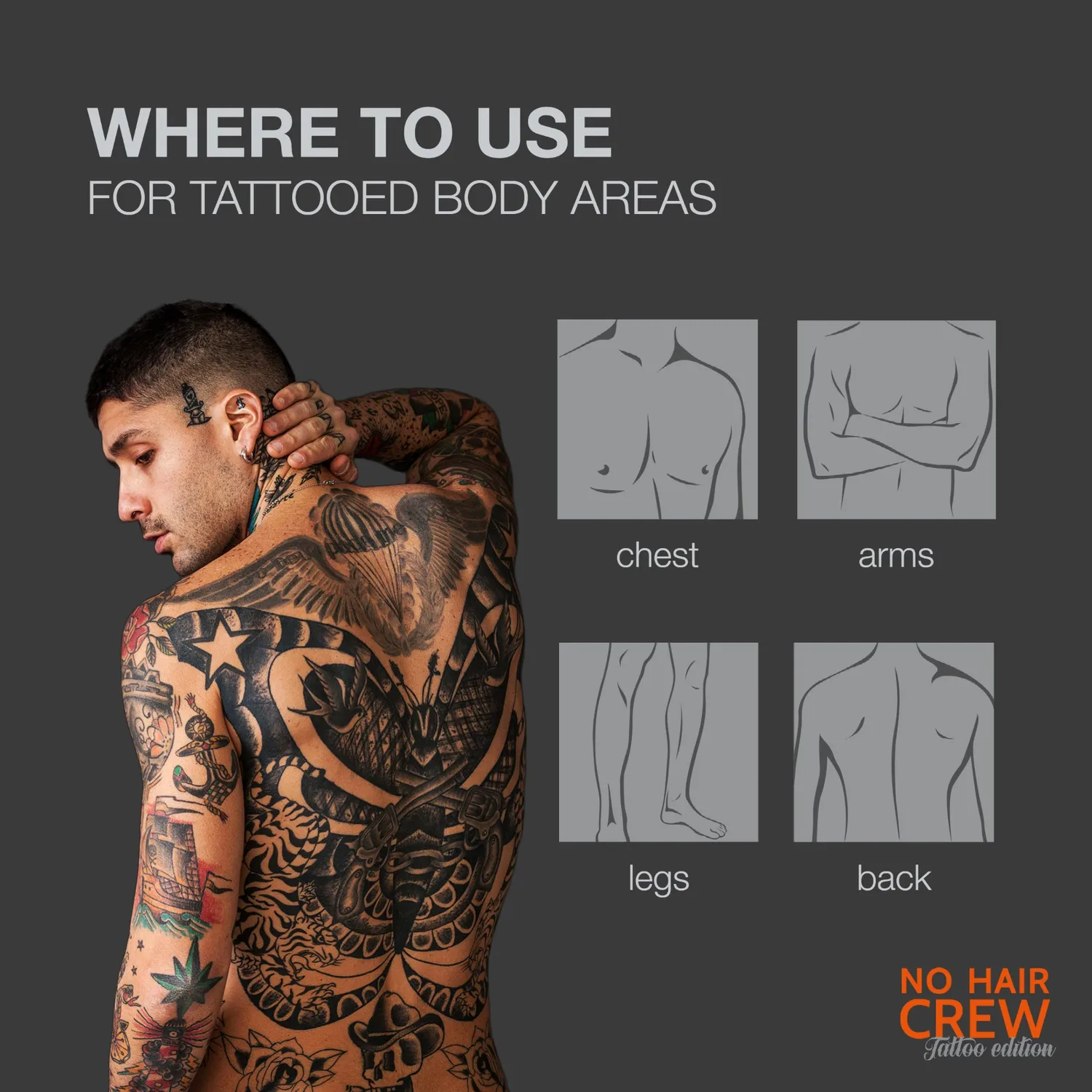 No Hair Crew Tattoo hårborttagningskräm 150 ml sheasmör