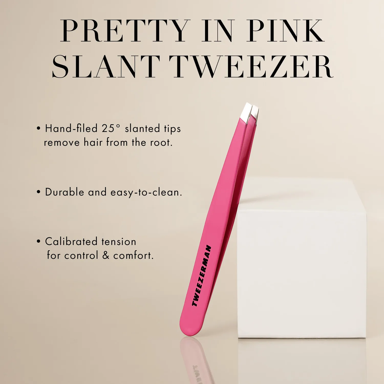 Tweezerman Pretty In Pink Slant Tweezer pincett rosa