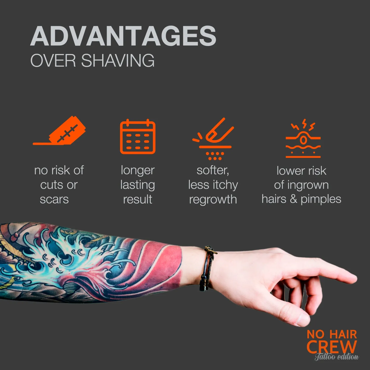No Hair Crew Tattoo hårborttagningskräm 150 ml sheasmör