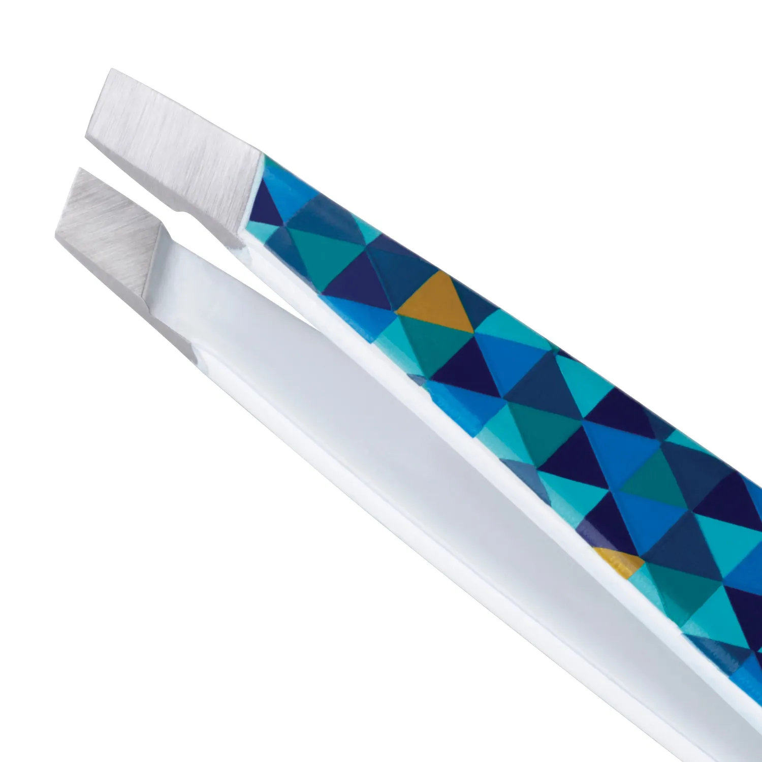Tweezerman Mini Slant Blue Mosaic pincett blå precis