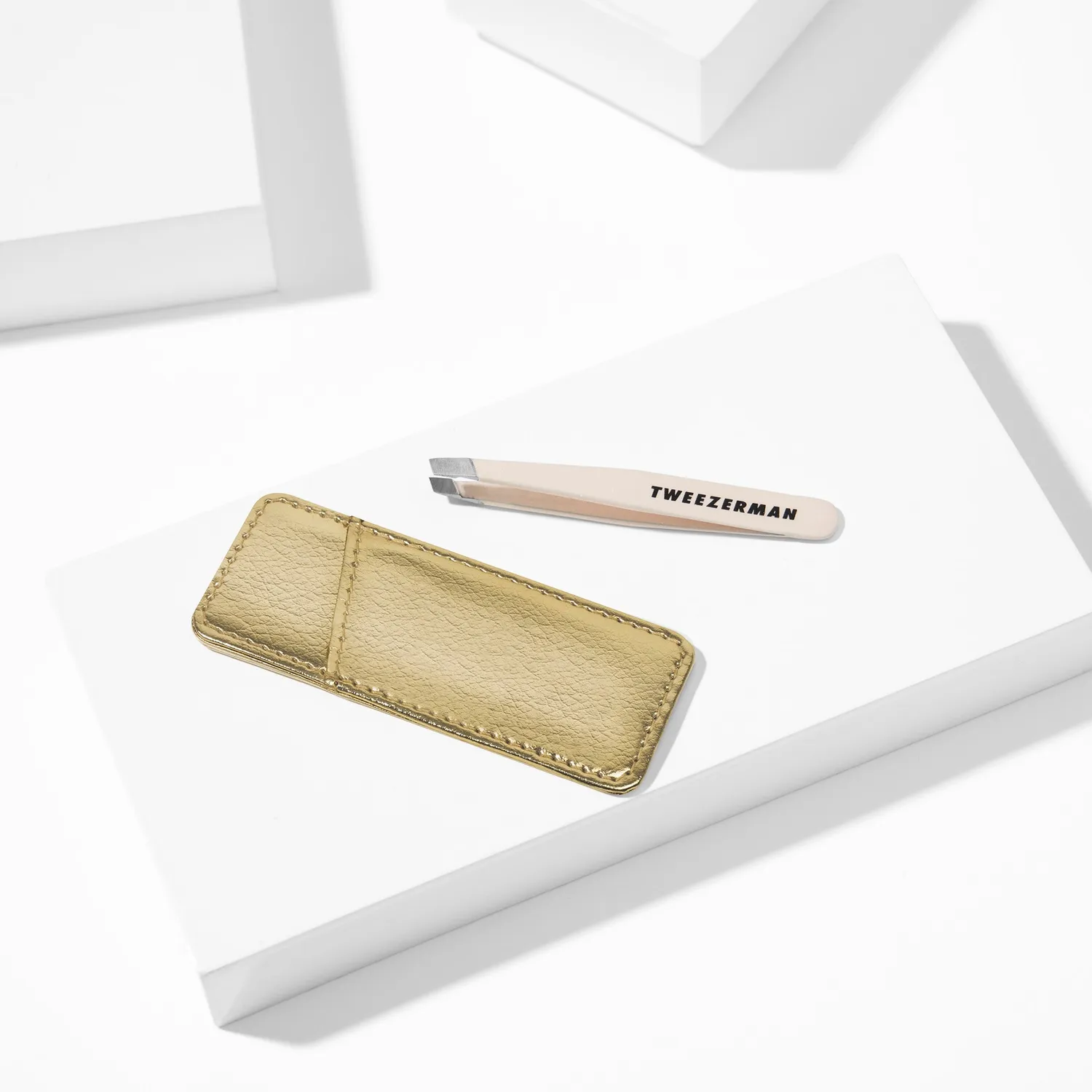 Tweezerman Evening Glow Mini Slant pincett med fodral