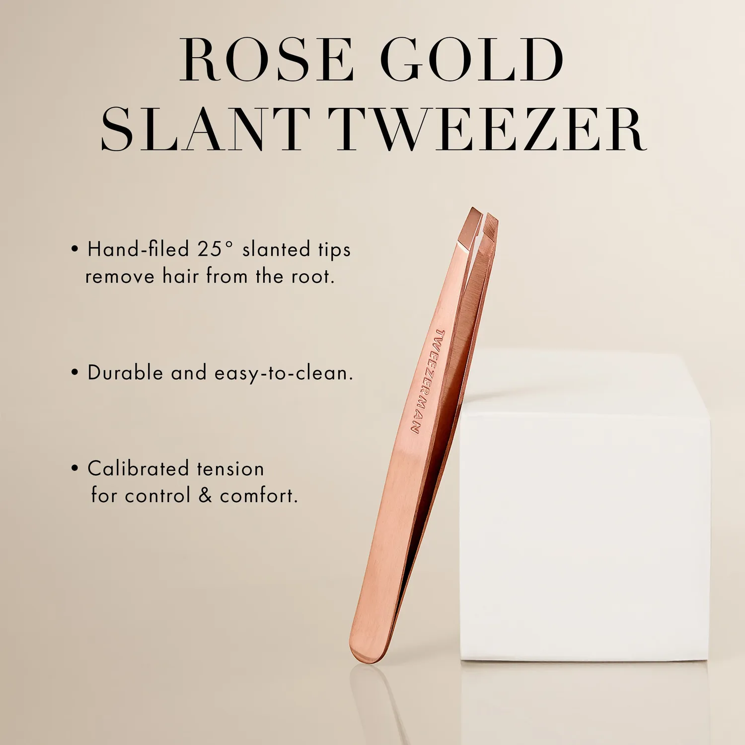 Tweezerman Slant pincett roséguld precision