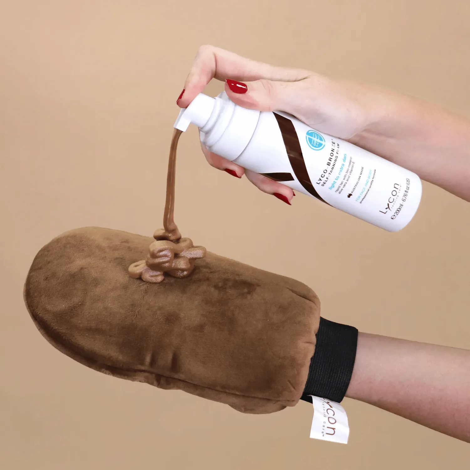 Lycon Lyco-Bronze Application Mitt brun-utan-sol-handske