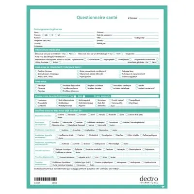 Apilus Questionnaire Santé hälsoformulär 50-pack