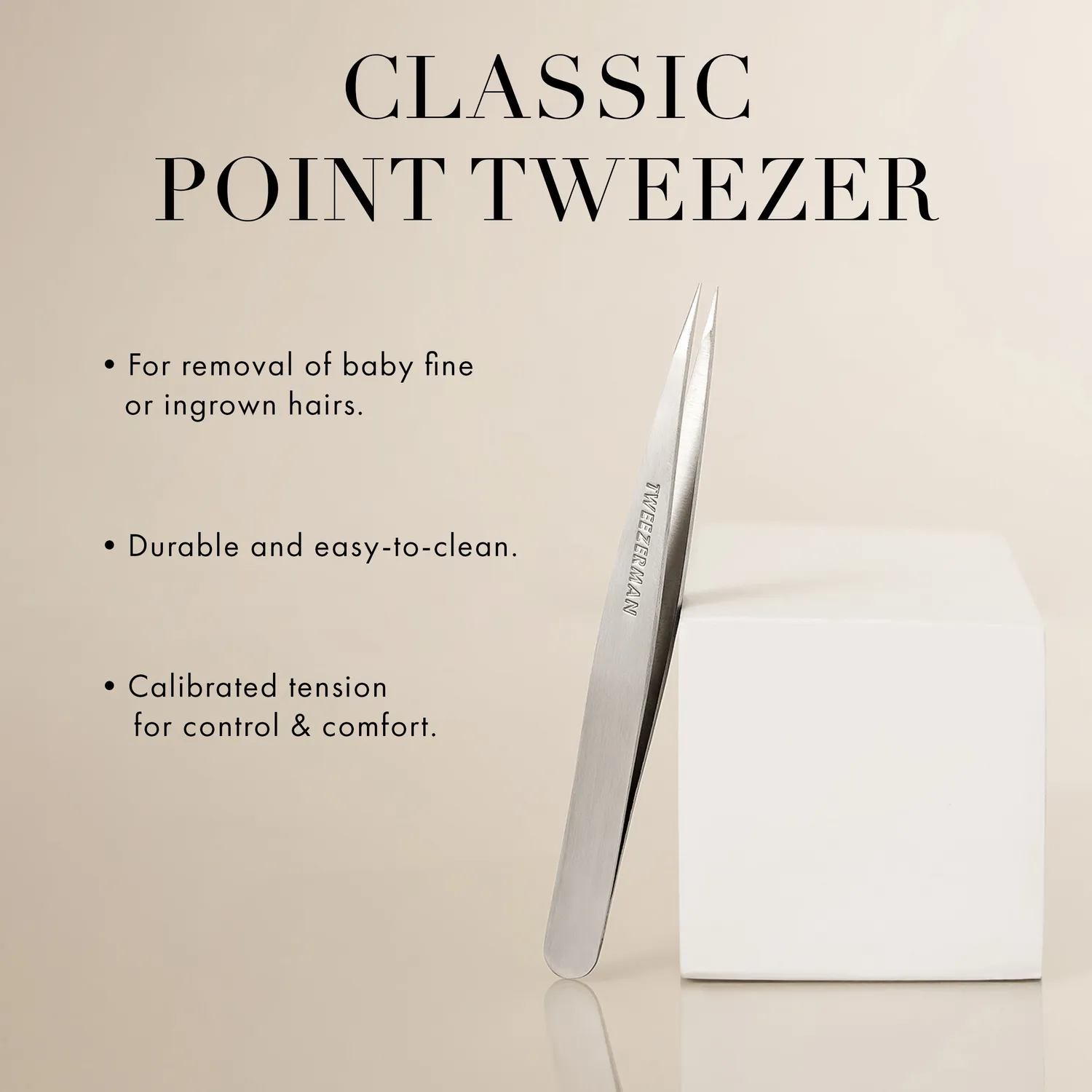 Tweezerman Classic Point Tweezer pincett stål spetsig