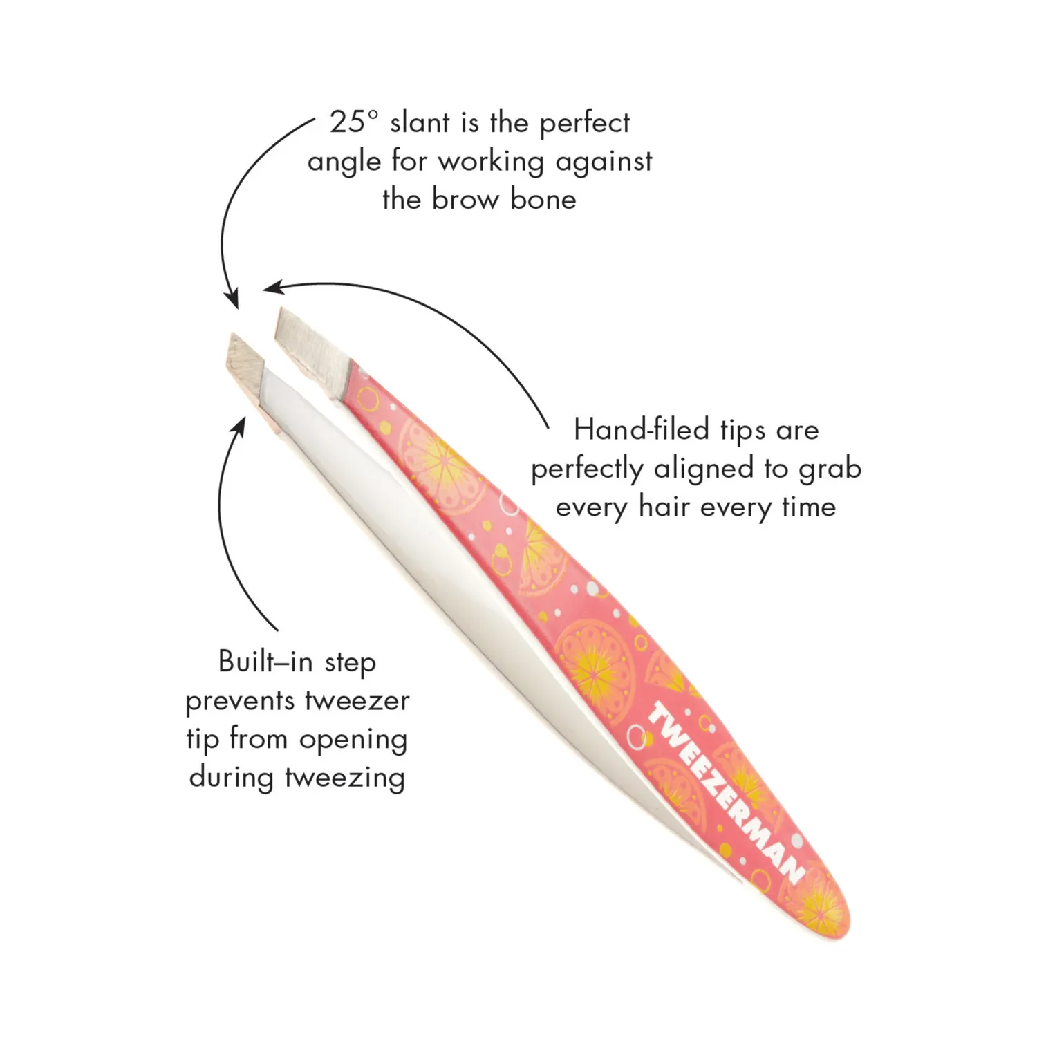 Tweezerman Pink Lemonade Mini Slant pincett mini rosa grepp
