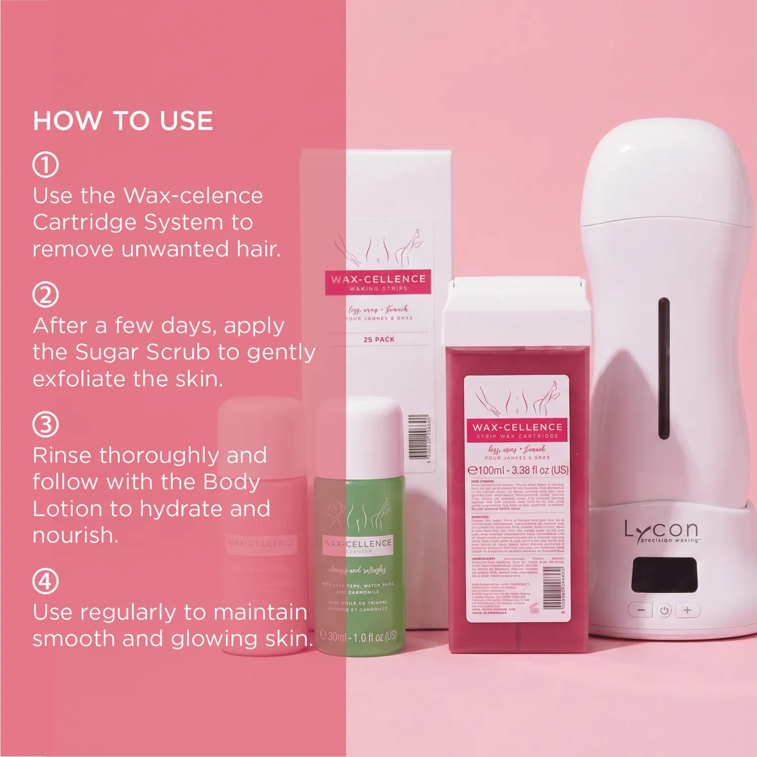 Lycon Wax & Glow Kit vaxkit för slät hud