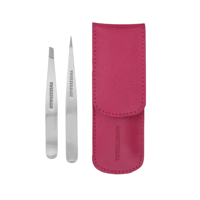Tweezerman Petite Tweeze Set pincettset rosa etui precision