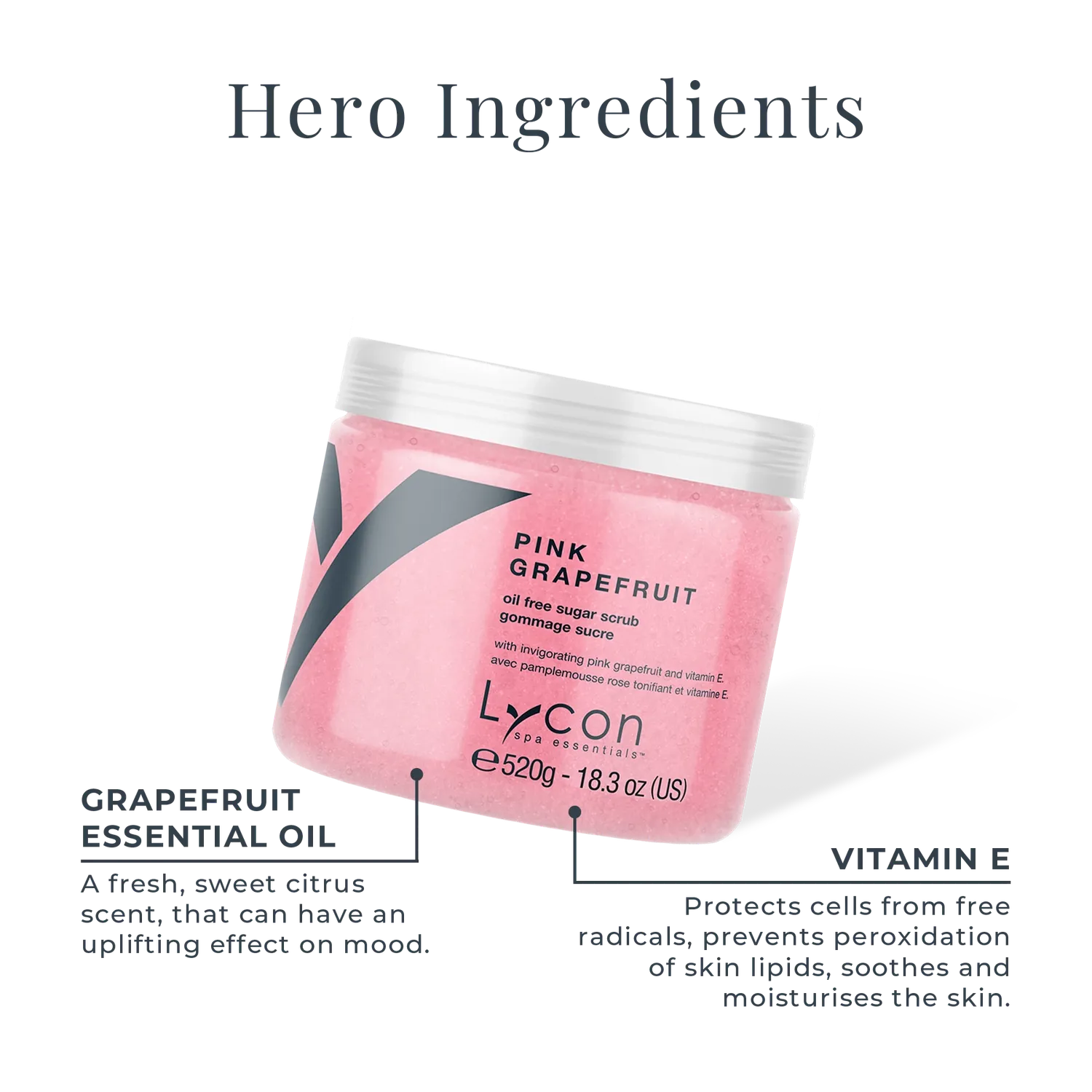 Lycon Pink Grapefruit sockerskrubb 100 g oljefri