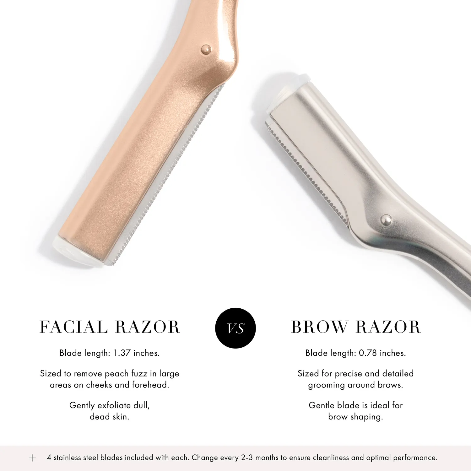 Tweezerman Rose Gold ansiktsrakhyvel roseguld