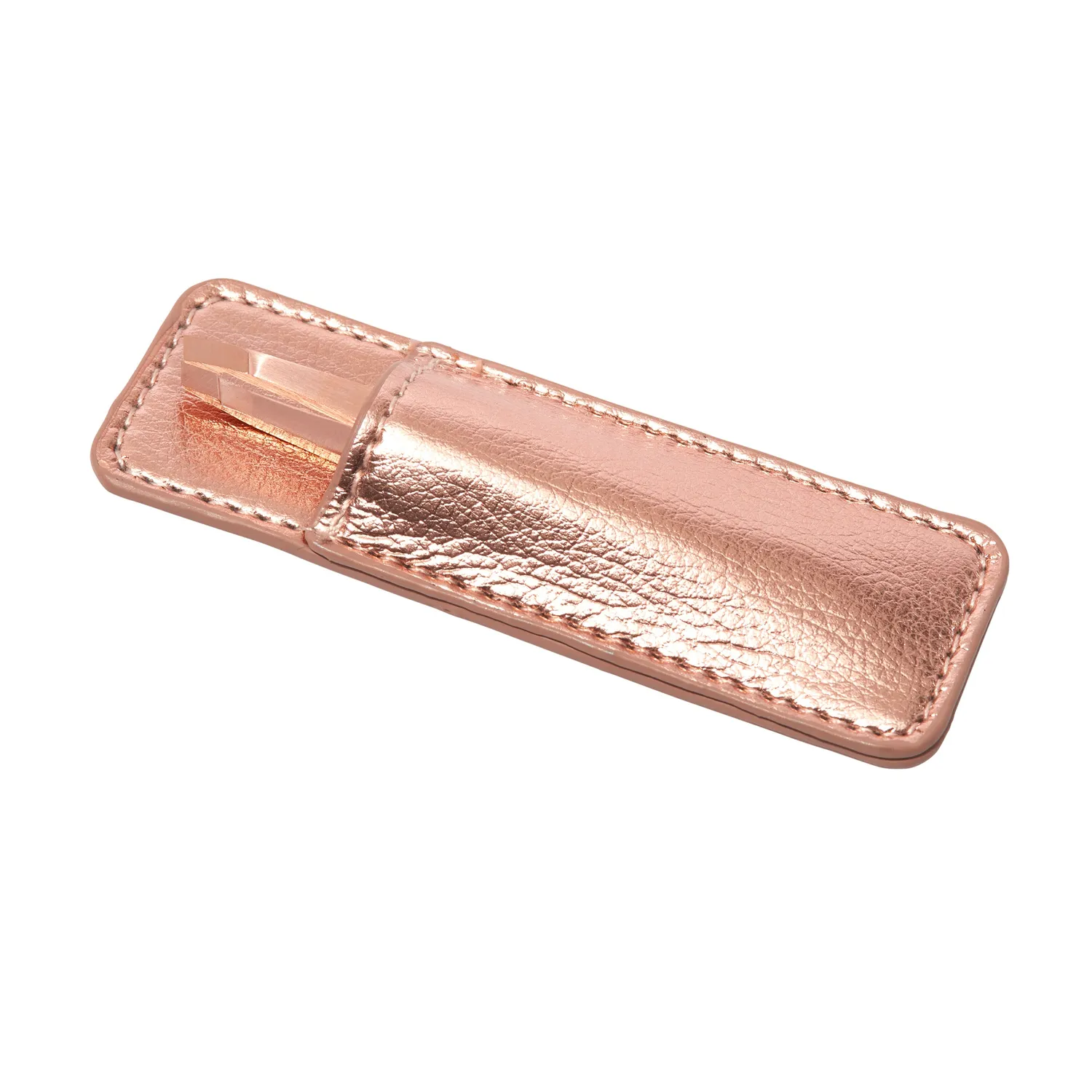 Tweezerman Rose Gold Mini Slant pincett med fodral