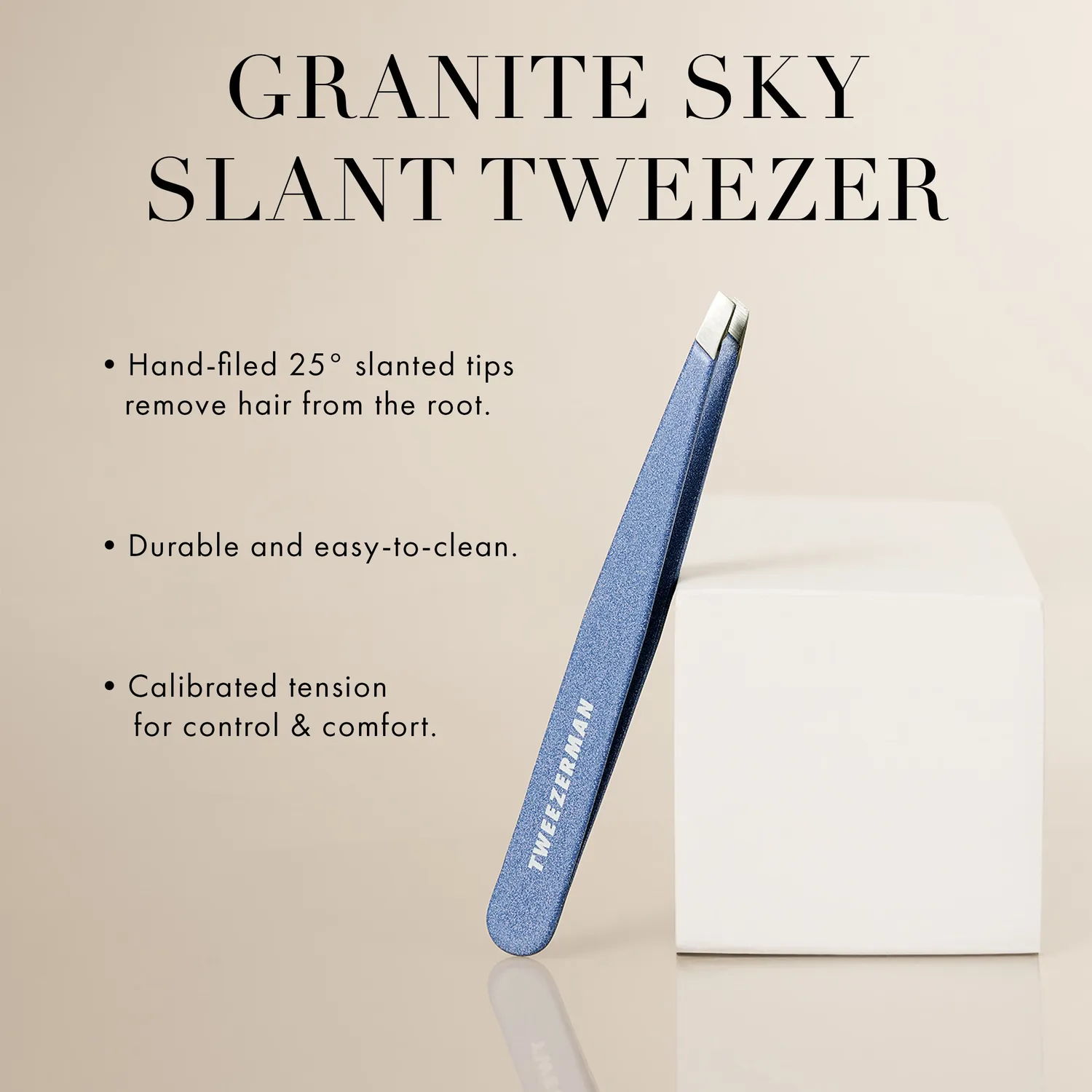 Tweezerman Granite Sky Slant Tweezer pincett gråblå