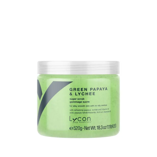 Lycon Green Papaya Lychee sockerskrubb 100g oljefri