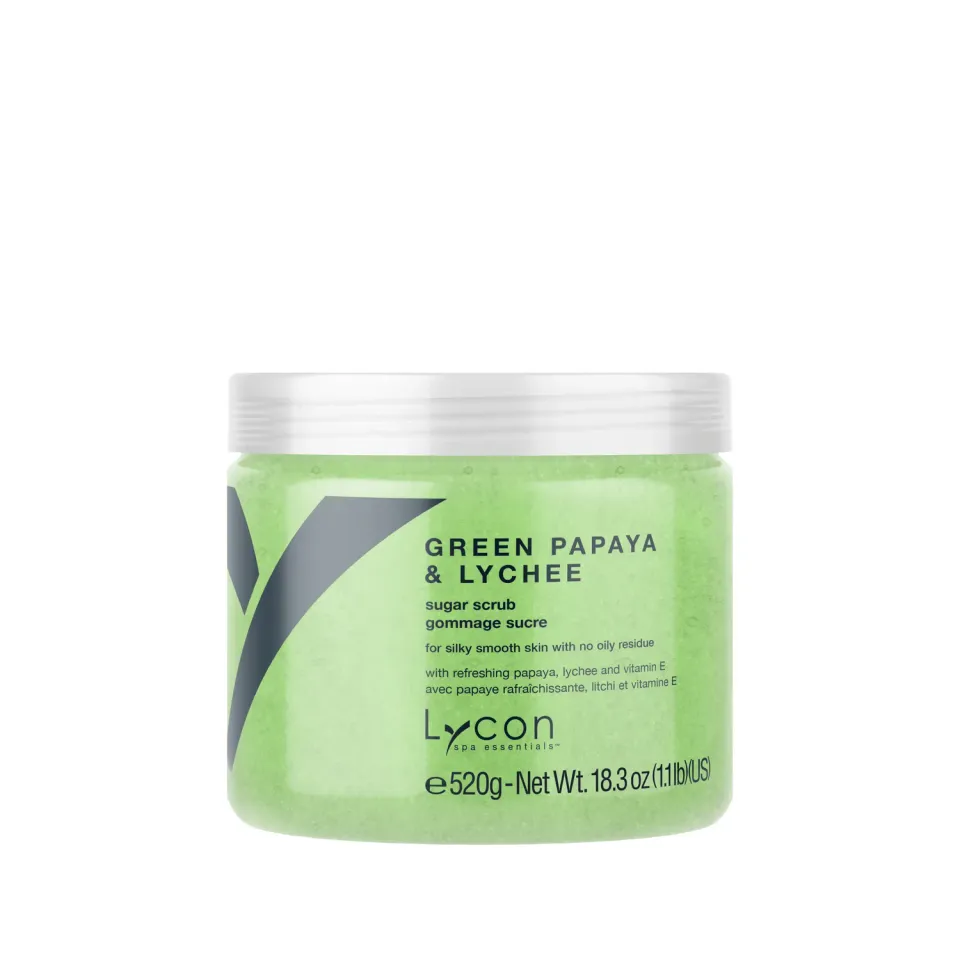 Lycon Green Papaya Lychee sockerskrubb 100g oljefri