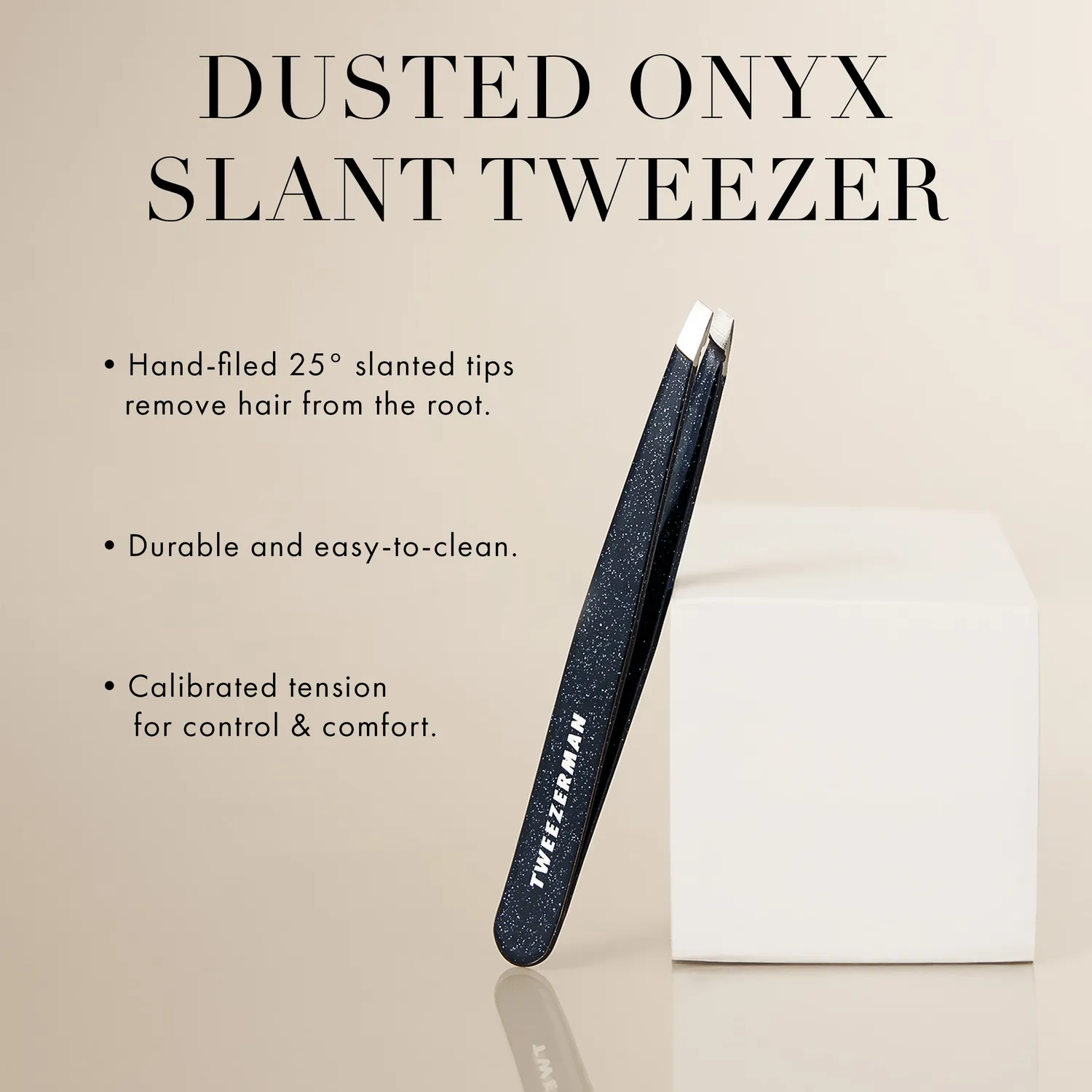 Tweezerman Dusted Onyx Slant pincett sned svart