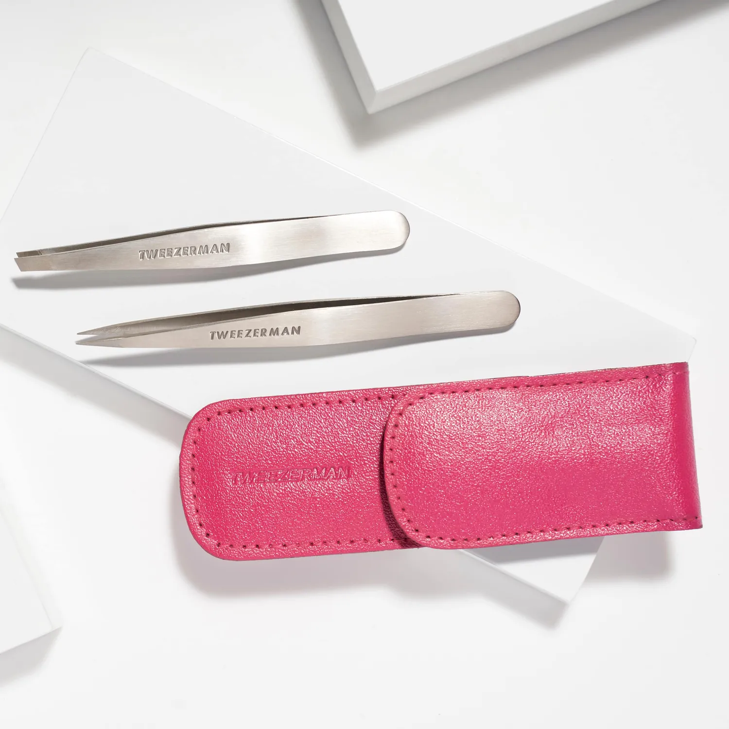 Tweezerman Petite Tweeze Set pincettset rosa etui precision