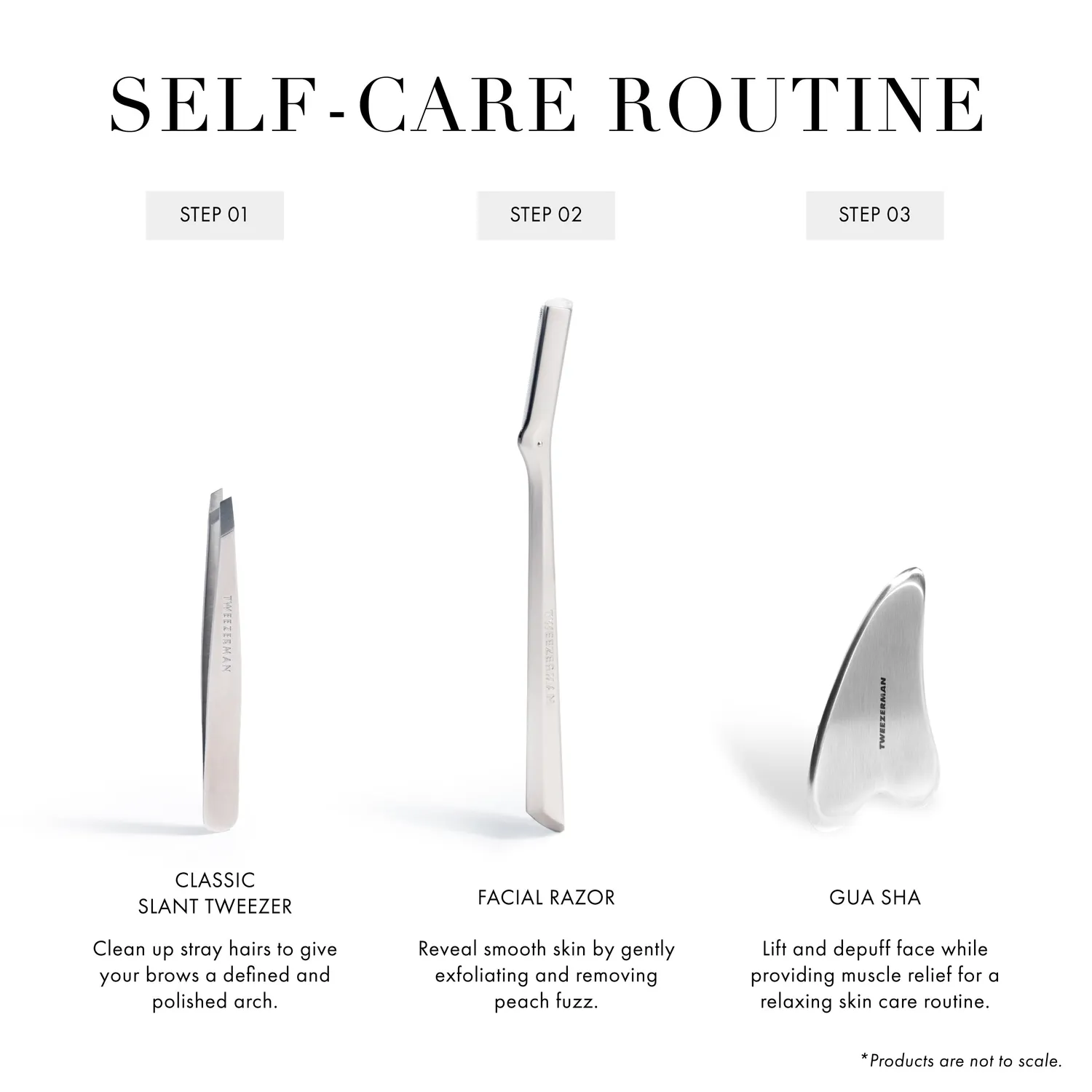Tweezerman Stainless Steel Gua Sha ansiktsverktyg svalkande